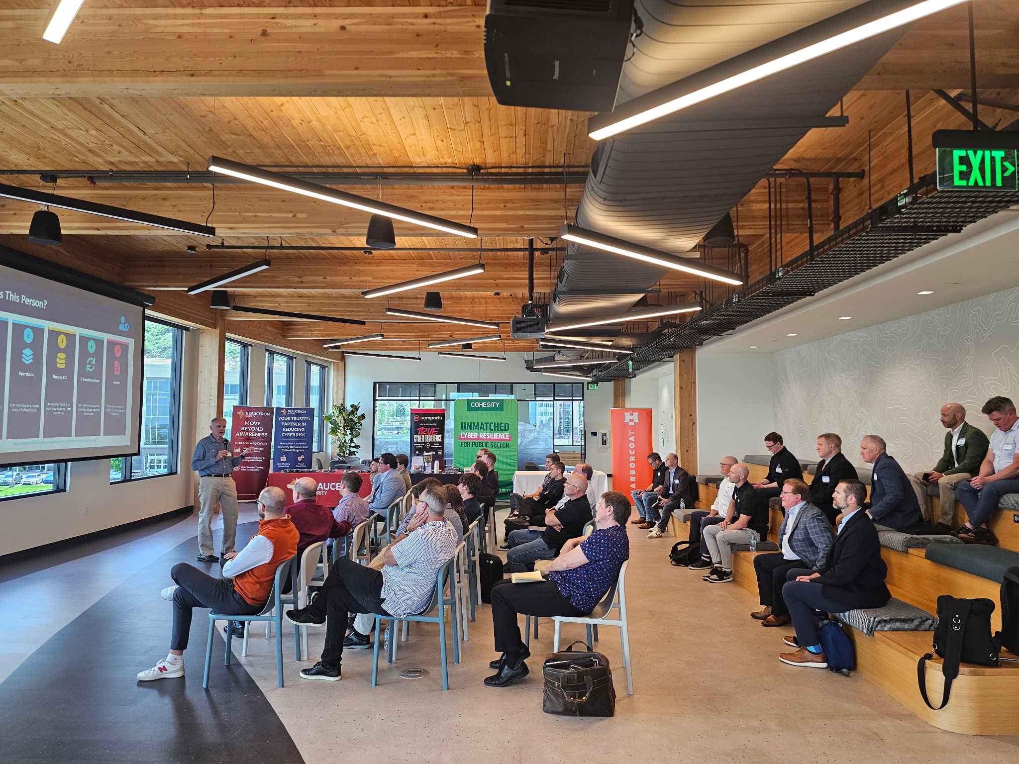 Attendees seated for a presentation during the forum